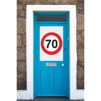 70 jaar verkeersbord mega deurposter - thumbnail