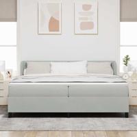 Boxspringbed met matras Lichtgrijs 200 x 200 cm Fluweel