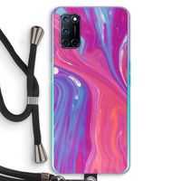 Paarse stroom: Oppo A72 Transparant Hoesje met koord