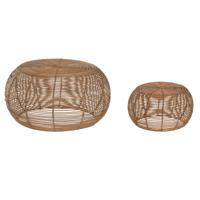 Set van 2 tafels Home ESPRIT Natuurlijk 60 x 60 x 30 cm