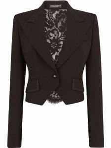 Dolce & Gabbana blazer crop en dentelle Cordonetto - Noir