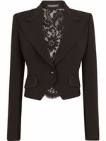 Dolce & Gabbana blazer crop en dentelle Cordonetto - Noir