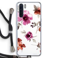 Geschilderde bloemen: Oppo A91 Transparant Hoesje met koord Geschilderde bloemen: Oppo A91 Transparant Hoesje met koord