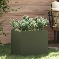 Tuin Bloempot Olijfgroen 50 x 32 x 40 cm Koudgewalst staal