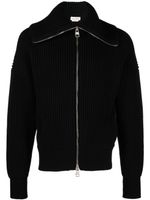 Alexander McQueen cardigan nervurée à fermeture zippée - Noir - thumbnail