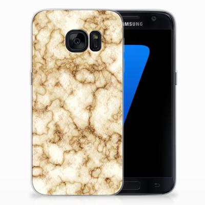 Samsung Galaxy S7 | TPU | Siliconen hoesje | Marmer Goud