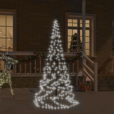 Vlaggenmast kerstboom 200 LED's koudwit 180 cm Vlaggenmast kerstboom 200 LED's koudwit 180 cm