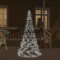 Vlaggenmast kerstboom 200 LED's koudwit 180 cm - thumbnail