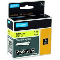 Dymo Rhino Band IND. Nylon 19 mm x 3.5 m zwart op geel
