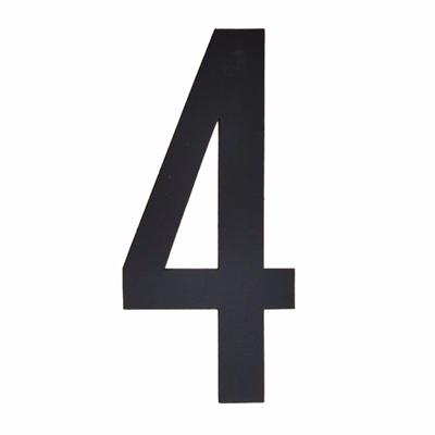 Hobby cijfers stickers - cijfer 4 - zwart - 10 cm - Huisvuil container - brievenbus