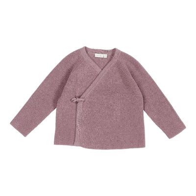 Little Dutch gebreid vestje overslag Mauve Maat