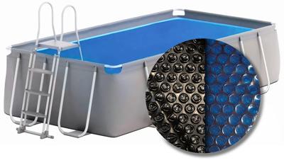 W&apos;eau solar cover rechthoekig - 300 x 175 cm (zeilmaat 286 x 154) - Zwart/Blauw
