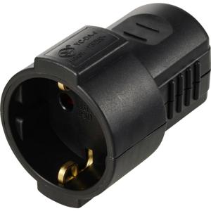 Sygonix SY-6629384 Koppeling met randaarde Polypropyleen (PP) 250 V/AC Zwart