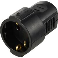 Sygonix SY-6629384 Koppeling met randaarde Polypropyleen (PP) 250 V/AC Zwart