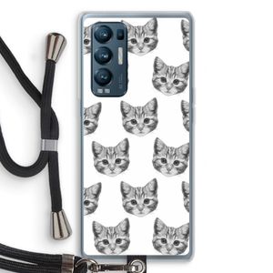 Kitten: Oppo Find X3 Neo Transparant Hoesje met koord