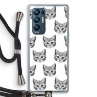Kitten: Oppo Find X3 Neo Transparant Hoesje met koord