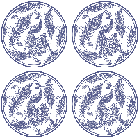 Tegel onderzetters Delftsblauwe pauw