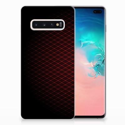 Samsung Galaxy S10 Plus | TPU bumper | Geruit Rood