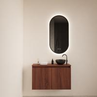 BWS Fonteinmeubel Meadow 80x50 cm Choco Eiken Incl. Topplaat - Fonteinmeubel Meadow 80x50 cm Choco Eiken Incl. Topplaat