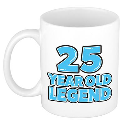 Verjaardag cadeau mok 25 jaar - al zo oud - legende - blauw - 300 ml - keramiek