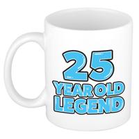 Verjaardag cadeau mok 25 jaar - al zo oud - legende - blauw - 300 ml - keramiek