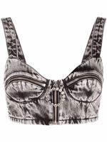 Alessandra Rich brassière en jean - Gris