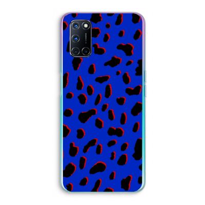 Blue Leopard: Oppo A92 Transparant Hoesje
