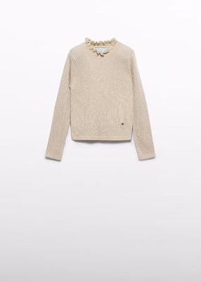 Abel & Lula winter sweater meisjes - beige - coltrui - gebreid