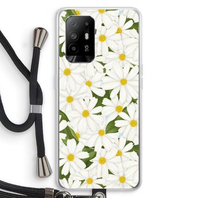 Summer Daisies: Oppo A95 5G Transparant Hoesje met koord