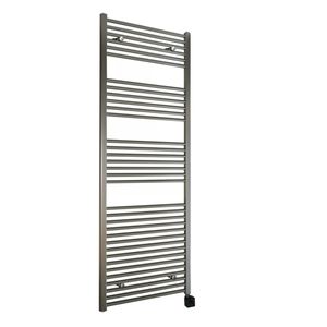 Elektrische Design Radiator Sanicare Plug & Play 172x45 cm Chroom 435 Watt Met Chroom Thermostaat En Bluetooth Links