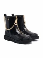 Dolce & Gabbana Kids bottines à détail de chaîne - Noir