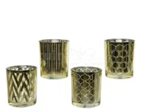 Waxinelichthouder Glas Goud 8,5cm Assorti 1st Waxinelichthouder Glas Goud 8,5cm Assorti 1st