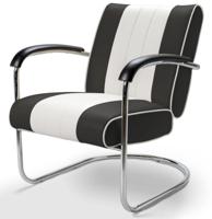 Retro Bel Air Lounge Stoel Pullman LC-01 Zwart/Wit