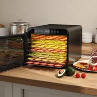 600W Dehydrator met 7 Roestvrijstalen Schalen Dehydrator met 24 uur Timer & 30-75℃ 34 x 40,5 x 32 cm