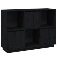 The Living Store Dressoir - Grenenhout - 110.5 x 35 x 80 cm - Zwart - thumbnail