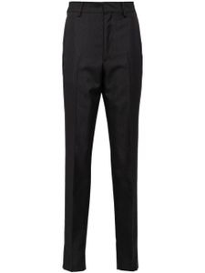 Prada pantalon en laine mohair à plis marqués - Noir