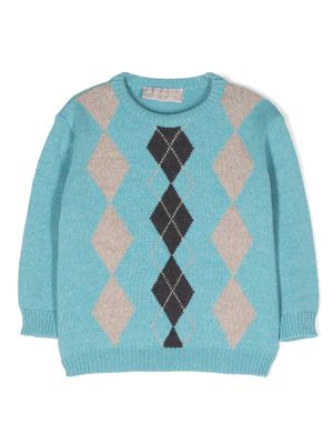 La Stupenderia pull à imprimé graphique - Bleu