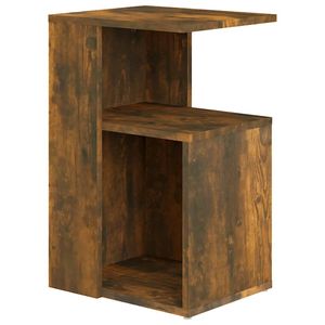 The Living Store Salontafel G-vorm - Gerookt eiken - 36 x 30 x 56 cm - Bewerkt hout