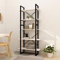 Boekenkast met 5 schappen 80x30x175 cm grenenhout wit