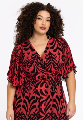 Yoek Maxi-jurk IKAT | Rood | Maat 38/40