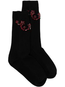 Simone Rocha chaussettes à ornements en cristal - Noir