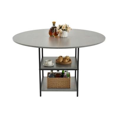 VEVOR Ronde Eettafel Keukentafel Houten (Alleen Tafel) Eettafel 120cm Grijs