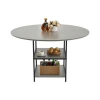 VEVOR Ronde Eettafel Keukentafel Houten (Alleen Tafel) Eettafel 120cm Grijs