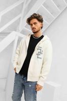 Jorcustom Splittedicon Knit Zipped Hoodie Heren Gebroken Wit - Maat L - Kleur: Gebroken Wit | Soccerfanshop