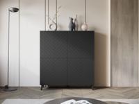 Dressoir FUKETTE 4 deuren grafiet/zwart