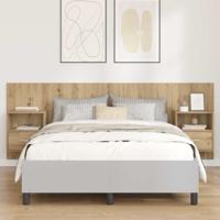 Hoofdbord Met Kast met lade 3 pcs Artisan Eiken Bewerkt hout