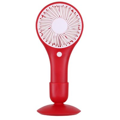 Draagbare USB ventilator - met standaard - rood - kunststof - 20 x 10 cm