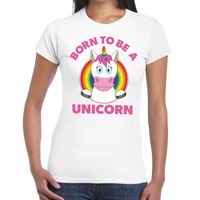 Born to be a unicorn gay pride t-shirt wit dames - thumbnail