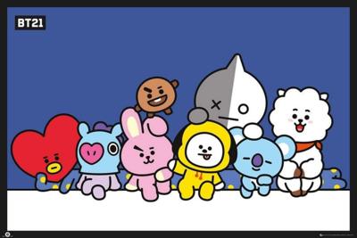 Poster BT21 - Group Blue 91,5x61cm Poster BT21 - Group Blue 91,5x61cm