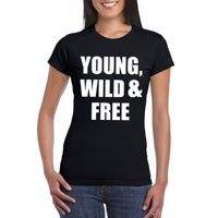 Young, wild and free fun t-shirt zwart voor dames 2XL  -